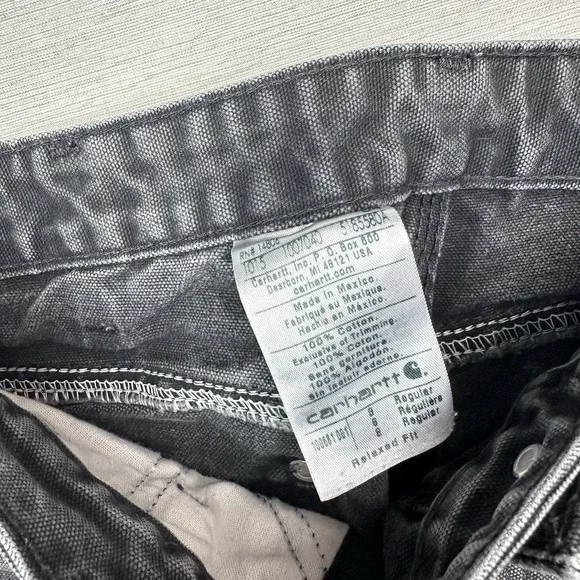 Vtg Y2K Carhartt Double Knee Carpenter Pants Womens 8 Relaxed Fit Black 32x29.5 - Picture 8 of 16